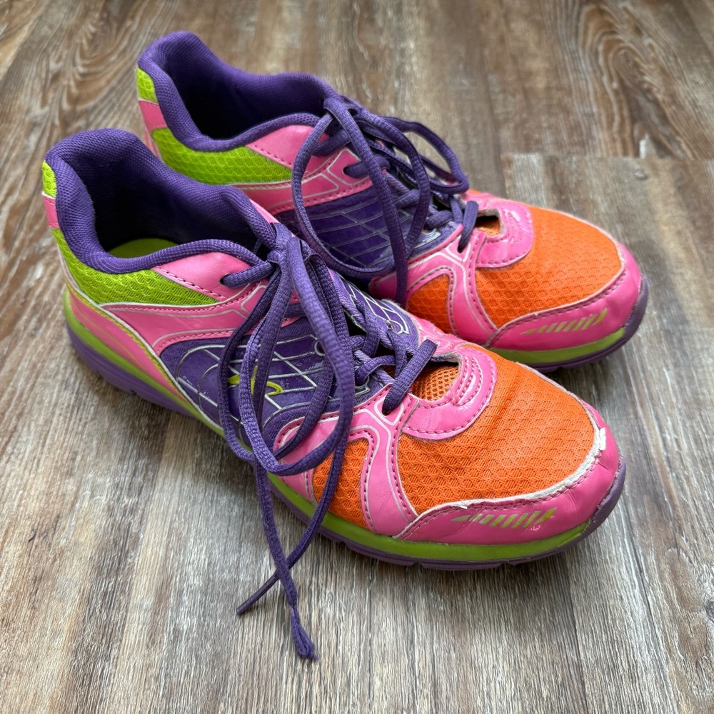 Women's Vibrant Colorblock Athletic Sneakers in Orange, Pink & Purple